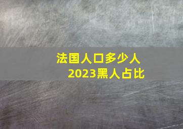 法国人口多少人2023黑人占比