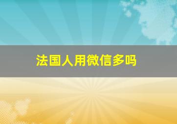 法国人用微信多吗