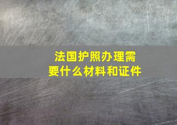 法国护照办理需要什么材料和证件