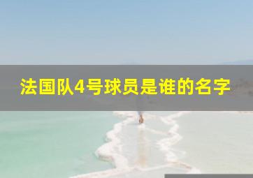 法国队4号球员是谁的名字