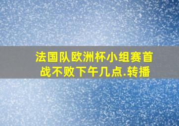 法国队欧洲杯小组赛首战不败下午几点.转播