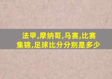 法甲,摩纳哥,马赛,比赛集锦,足球比分分别是多少