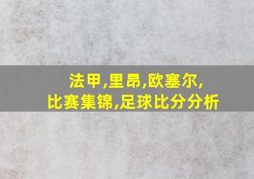 法甲,里昂,欧塞尔,比赛集锦,足球比分分析