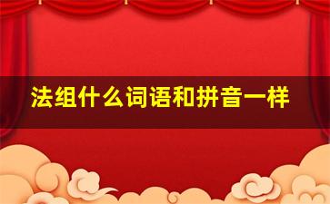 法组什么词语和拼音一样