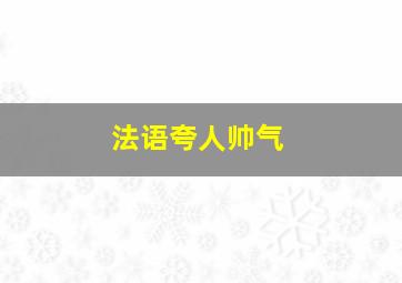 法语夸人帅气