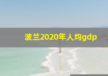 波兰2020年人均gdp