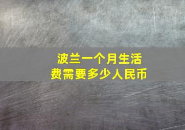 波兰一个月生活费需要多少人民币