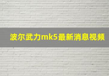 波尔武力mk5最新消息视频