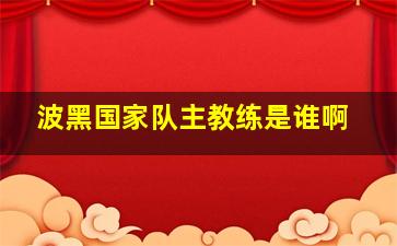 波黑国家队主教练是谁啊