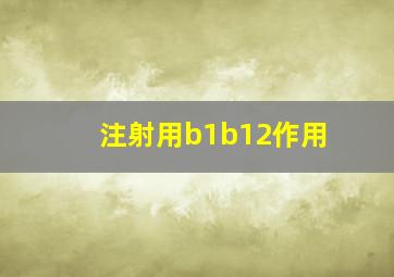 注射用b1b12作用