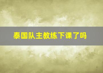 泰国队主教练下课了吗