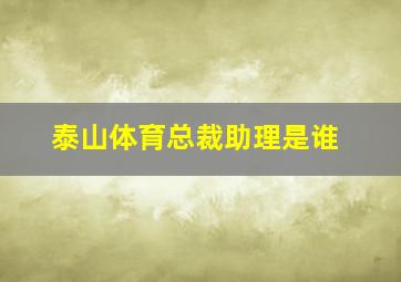 泰山体育总裁助理是谁