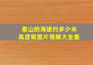 泰山的海拔约多少米高度呢图片视频大全集