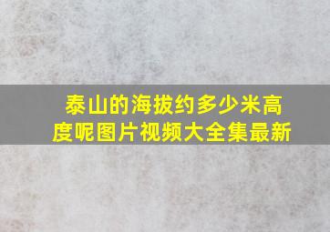 泰山的海拔约多少米高度呢图片视频大全集最新