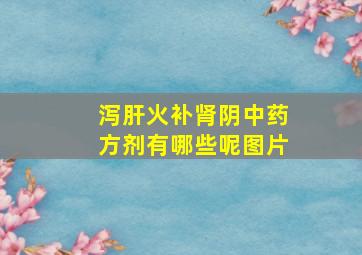 泻肝火补肾阴中药方剂有哪些呢图片