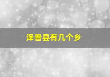 泽普县有几个乡