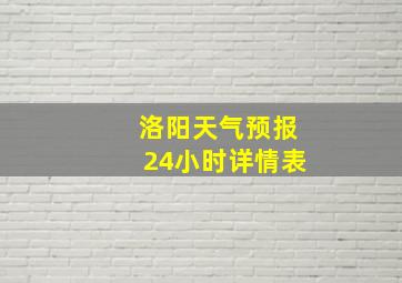 洛阳天气预报24小时详情表