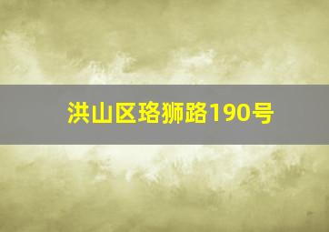 洪山区珞狮路190号