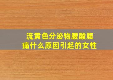 流黄色分泌物腰酸腹痛什么原因引起的女性