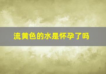 流黄色的水是怀孕了吗