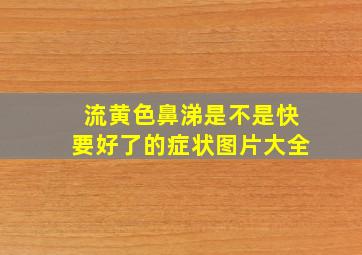 流黄色鼻涕是不是快要好了的症状图片大全