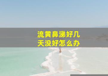 流黄鼻涕好几天没好怎么办