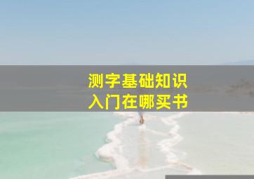 测字基础知识入门在哪买书