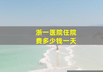 浙一医院住院费多少钱一天