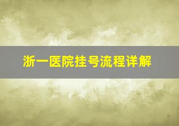 浙一医院挂号流程详解