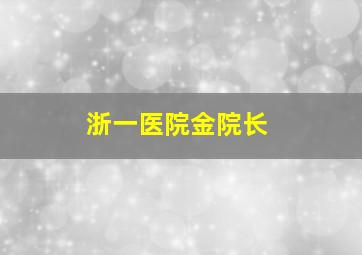 浙一医院金院长