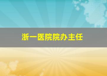 浙一医院院办主任