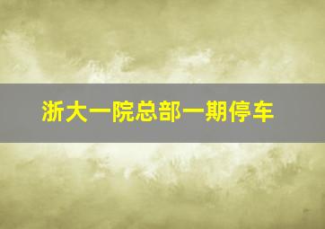 浙大一院总部一期停车