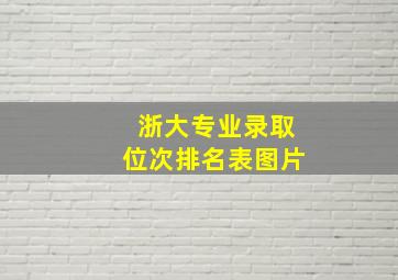 浙大专业录取位次排名表图片