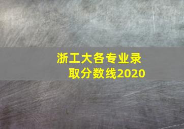 浙工大各专业录取分数线2020