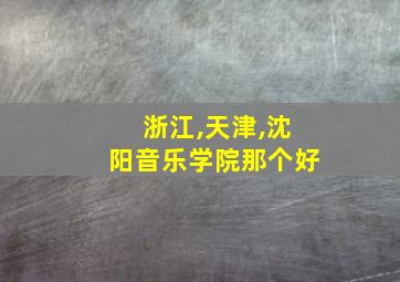 浙江,天津,沈阳音乐学院那个好