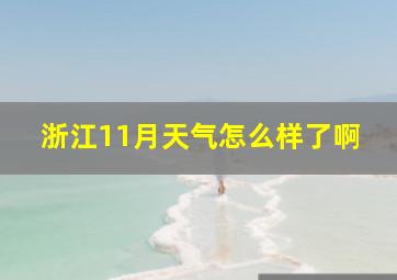 浙江11月天气怎么样了啊