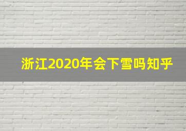 浙江2020年会下雪吗知乎