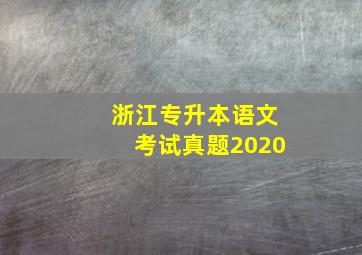 浙江专升本语文考试真题2020