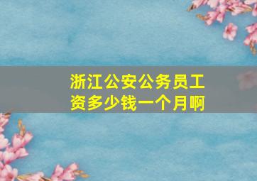 浙江公安公务员工资多少钱一个月啊