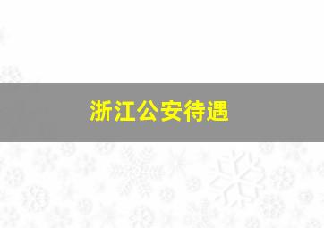 浙江公安待遇