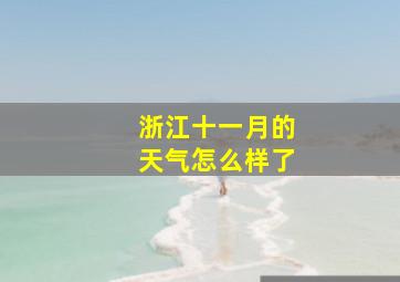 浙江十一月的天气怎么样了