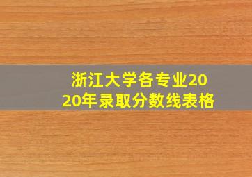 浙江大学各专业2020年录取分数线表格