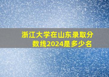 浙江大学在山东录取分数线2024是多少名