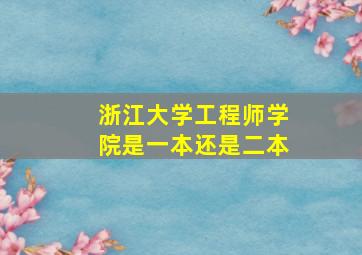 浙江大学工程师学院是一本还是二本