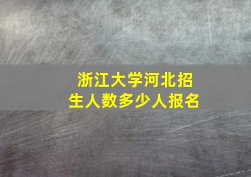 浙江大学河北招生人数多少人报名