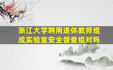 浙江大学聘用退休教师组成实验室安全督查组对吗