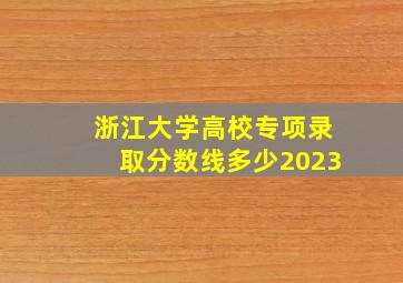 浙江大学高校专项录取分数线多少2023