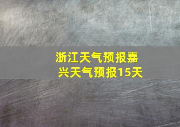 浙江天气预报嘉兴天气预报15天