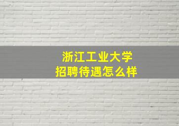 浙江工业大学招聘待遇怎么样