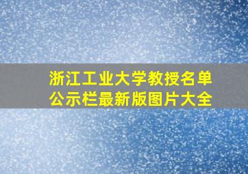 浙江工业大学教授名单公示栏最新版图片大全